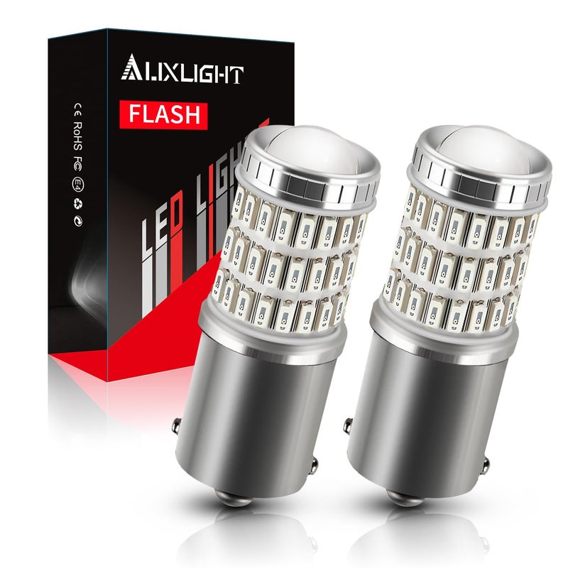 AUXLIGHT LED Strobe/Flash Brake Tail Light Bulbs 1156 7506 LED Bulb Red 320% Brighter 1141 1003 BA15S 1156A Led Bulbs for Tail Stop Brake Lights (Brilliant Red, Pack of 2) - Image 1